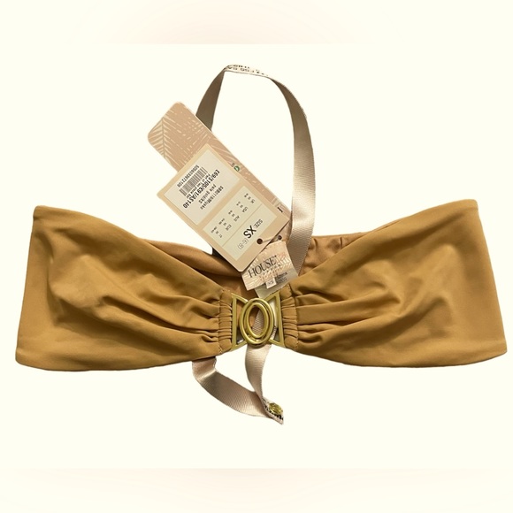 NWT House of CB London Bikini Swimsuit Bandeau Top Miyato Pale Gold XS - Picture 8 of 10